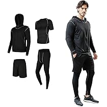 Amazon | [Sokure] メンズ コンプレッションウェア上下セット 無地